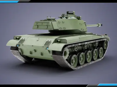 M41 Walker Bulldog Forest theme Low-poly 3D model