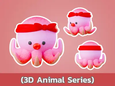 3D model cute Octopus 3D model