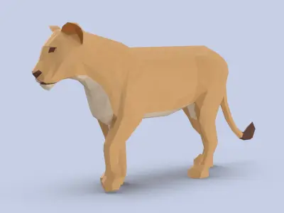 Lioness Walking 3D model