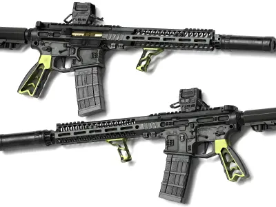 AR 15 SLR Low-poly 3D model