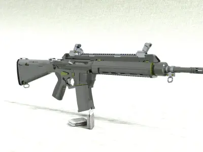 laos Game Rifle Low-poly 3D model