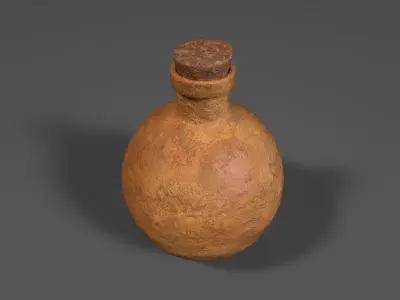 Clay Vial 3D Model Low-poly 3D model