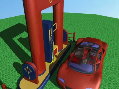 Petrol Pump Audie-Avus-Quarro Free 3D model