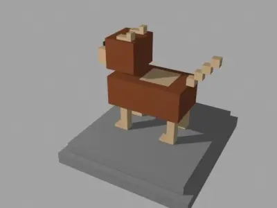 VOXEL DOG - MODEL 5 Low-poly 3D model