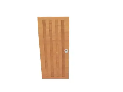  Wood Strip Door Low-poly 3D model