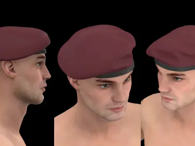 BASIC MILITARY BERET mv2 highpoly 3D model