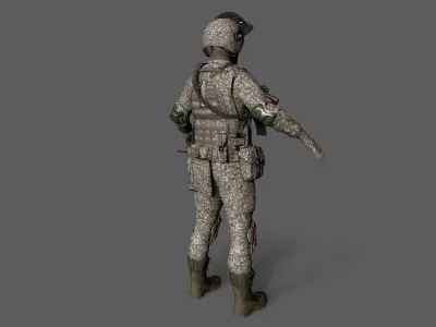 SOLDIER Low-poly 3D model