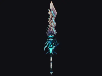 Sword Demonic Cutting Fantasy Melee Dagger Blade Saber Axe Demon Low-poly 3D model