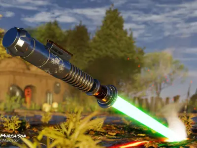 Screen Accurate RotJ Lukes Lightsaber Hilt Low-poly 3D model