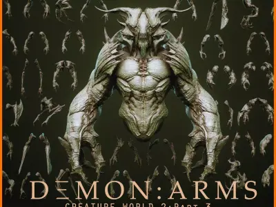 DEMON part three 40 Arms with Blendshapes 3D model