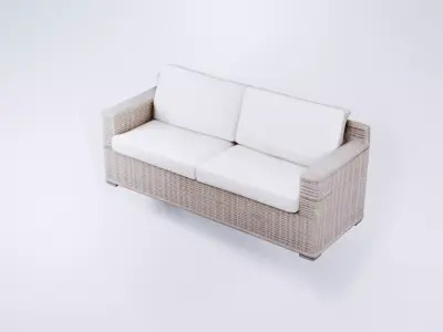 Low Poly 2-Seater Outdoor Sofa - Terrace and Garden  3D model