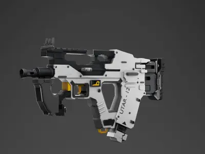 UTAR-12 WHITE GUN Low-poly 3D model