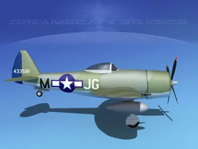 Republic P-47D Thunderbolt V14 3D model