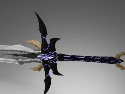 Fang of Rakhan Game-Ready PBR 3D Sword Low-poly 3D model