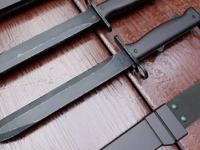 Bayonet FAMAS F1 Low-poly 3D model