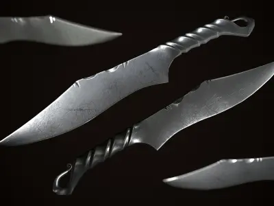 Forged Knife Low-poly 3D model