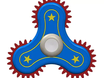Triple Arm 3D Gear Spinner Toy Free 3D print model