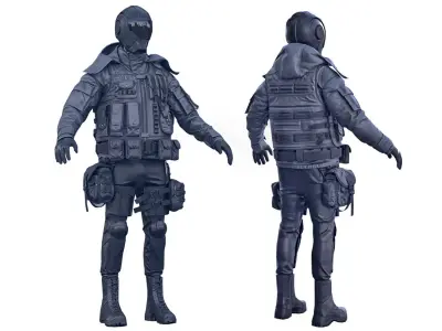 Male Military Outfit 5 Low-poly 3D model