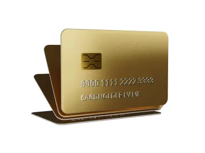 Gold bank credit card 3D model