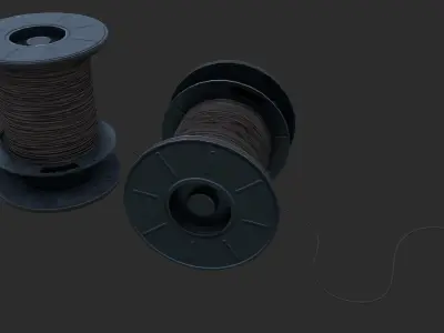 German Cable Reels WWII Free low-poly 3D model
