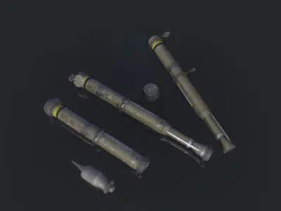 RPG-75 group of weapons Low-poly 3D model