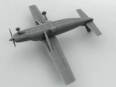 Cessna Caravan 208B Aircraft Low-poly 3D model