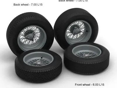 Dunlop CR65 tyres - Borrani rims 3D model