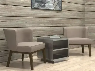 Barnard Wide Barrel Chair 3D model