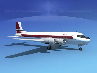 Douglas DC-6 PSA 3D model