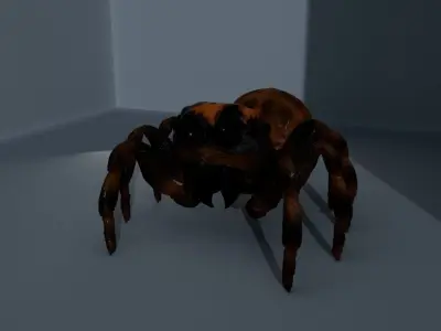 4 Type of insects Low-poly 3D model