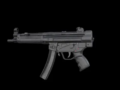 MP5A1 MP5SD1 with Silencer Scope Mount Rail Grip Low-poly 3D model