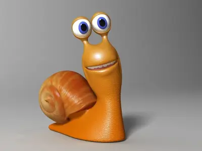 Cartoon Snail Rigged and print ready  Low-poly 3D model