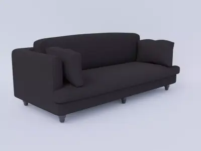 Modern Minimalist Sofa Armchair Clean Low Poly Furniture Asset Low-poly 3D model