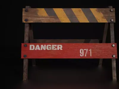 FREE Road Barrier Free low-poly 3D model