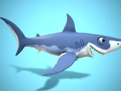 cartoon mako shark Low-poly 3D model