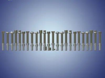 202 Pack Bolts and Nuts 3D model