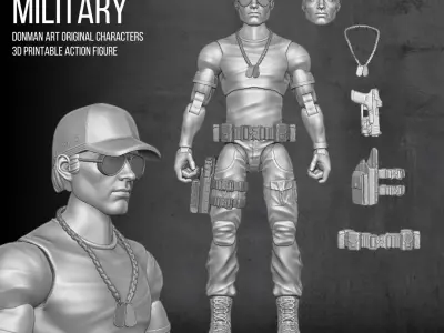 Standard Military Donman art Original 3D full action figure 3D print model