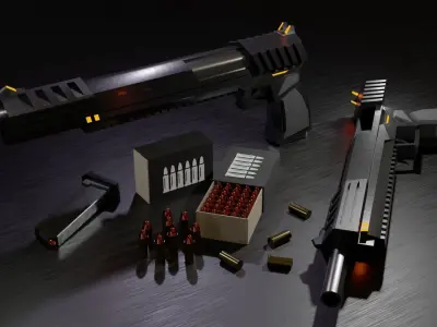 Futuristic Cyberpunk Weapons Pack 3D model