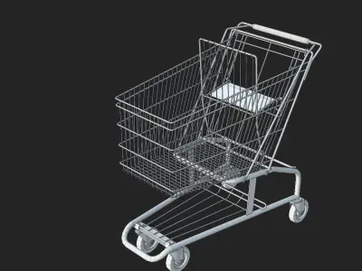 5 shopping cart Dirty Pack Low-poly 3D model