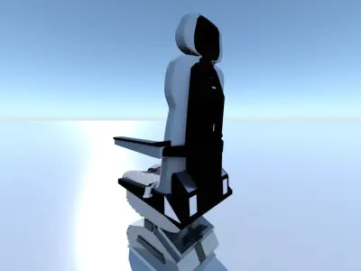 Aircraft Airplane Pilot Seat Chair V2 Low-poly 3D model