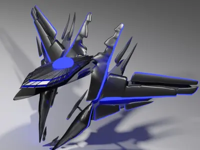 Spaceship spacecraft high quality pbr Low-poly 3D model