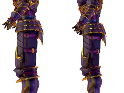 Subdivision 3D Women The Knight Dark Queen Low-poly 3D model