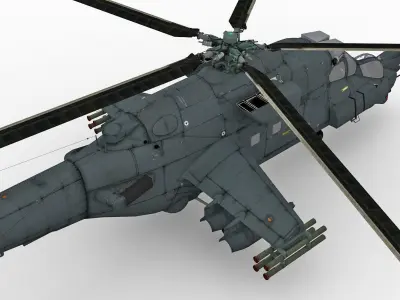 Mil Mi-35M Low-poly 3D model
