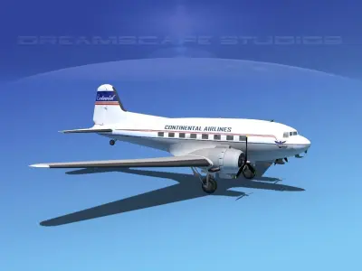 Douglas DC-3 Continental 3D model