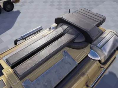 Tank Cannon Low-poly 3D model