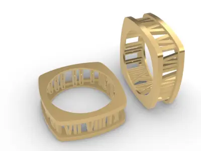 0278 Roman Numerals Ring Free 3D print model