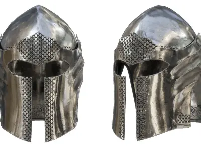 Armor Barbuta Helmet Low-poly 3D model