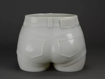 3D Printed Shorts Flower Pot - Funny Jeans Planter STL 3D print model