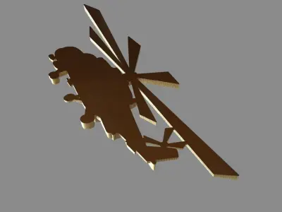 Helicopter MI 24 side view 3D print model