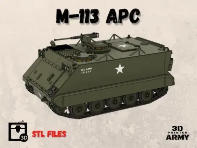 Armored vehicle M113 APC  - STL files- vietnam war era  3D print model